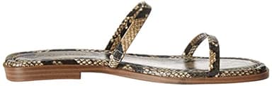 The Drop Women's Paris Square Toe Two Strap Flat Sandal, Printed Snake, 8 - Image 6