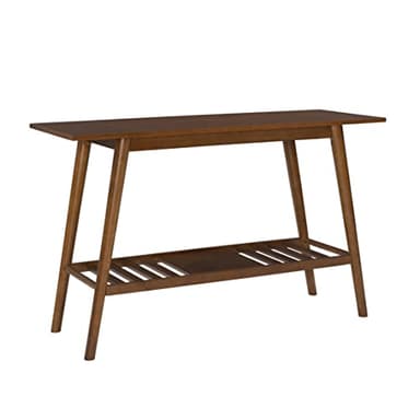 Linon Melissa Mid-Century Modern Walnut Console Table - Image 1