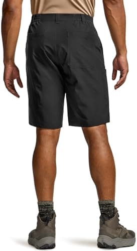 CQR Men's Quick Dry Stretch Hiking Cargo Shorts, Lightweight Water Resistant Tactical Casual, Golf & Outdoor with Pockets, Routine Black, 36W x 10L - Image 2