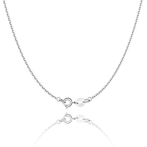 Jewlpire 925 Sterling Silver Chain Necklace Chain for Women 1.1mm Cable Chain Necklace Upgraded Spring-Ring Clasp - Thin & Sturdy Women's Chains Necklaces 16 Inch - Image 1