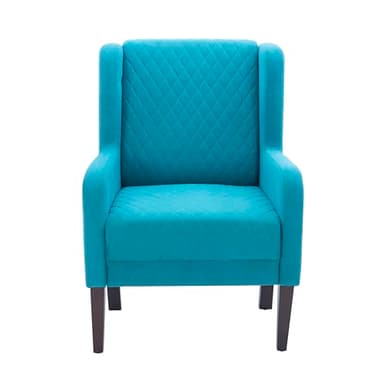 Powell Glenn Teal Wingbacked Accent Chair with Quilted Seat - Image 5