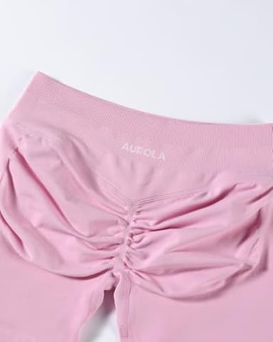 AUROLA Influence Collection Workout Shorts for Women,No Roll Up New Scrunch Seamless Gym Short-3.5" Inseam, Sweet Pink, M - Image 3