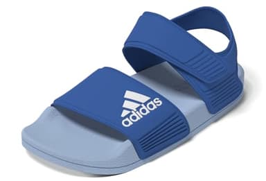 adidas Adilette Slide Sandal, Bright Royal/White/Clear Sky, 4 US Unisex Big Kid - Image 1