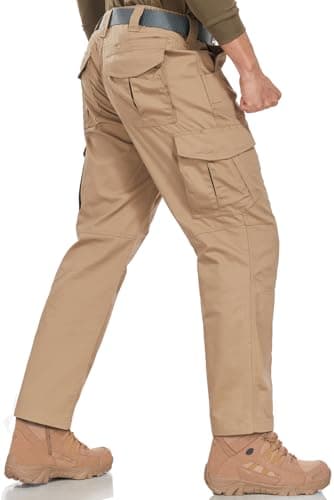 SPOSULEI Mens Tactical Pants Lightweight Ripstop Cargo Work Pants Waterproof Hiking Military Army Pants with Pockets Outdoor Apparel Dark Khaki 38Wx34L - Image 6