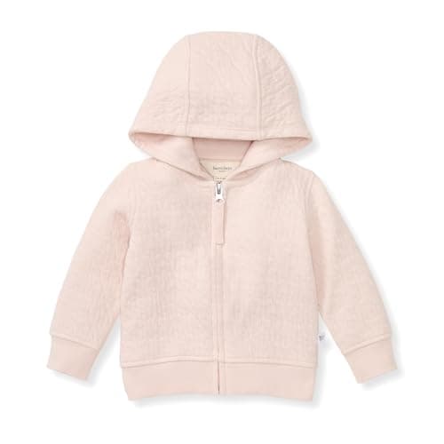 Burt's Bees Baby Baby Sweatshirts, Lightweight Zip-up Jackets Hooded Coats, Organic Cotton, Pink Quilted Bee, 6-9 Months - Image 1