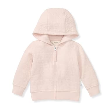 Burt's Bees Baby Baby Sweatshirts, Lightweight Zip-up Jackets Hooded Coats, Organic Cotton, Pink Quilted Bee, 6-9 Months - Image 1