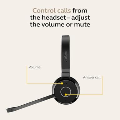 Jabra Evolve 65 TE (Third Edition) Wireless Dual-Ear Headphones - Noise-Canceling Mic, 16 hrs Battery Life, Dual Connectivity, MS Teams Certified, Supports Other Platforms, Black - Image 3