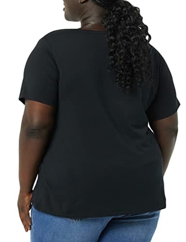 Amazon Essentials Women's Regular-Fit Short-Sleeve Scoop Neck T-Shirt (Available in Plus Size), Pack of 2, Black, XX-Large - Image 3