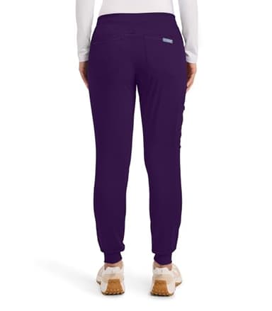 Med Couture Scrub Pants for Women Cargo Jogger Bottoms with 5 Pockets, Lightweight, Ultra Soft, 2-Way Stretch Fabric - MC7710, XL Tall, Eggplant - Image 6