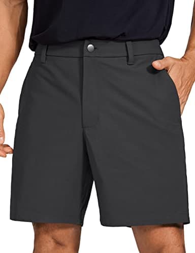CRZ YOGA Men's All Day Comfy Golf Shorts - 9" Stretch Lightweight Flat Front for Casual Work with Pockets Ink Gray 36W x 9L - Image 1