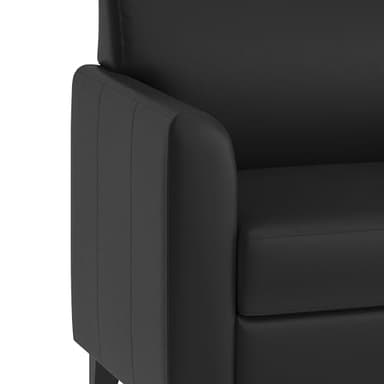 Flash Furniture Hercules Diplomat Series LeatherSoft Upholstered Side Reception Chair, Lobby Chair with Cushions and Flared Arms, Black - Image 8