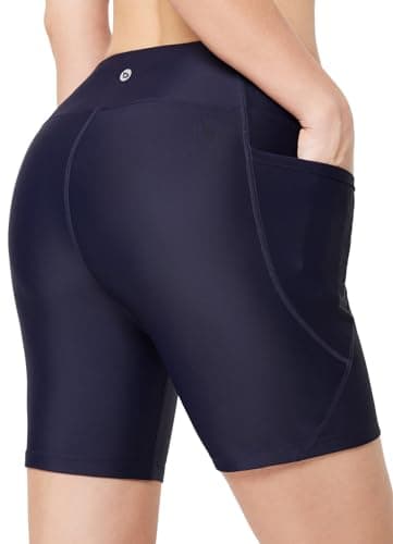 baleaf Swim Shorts Women Bathing Suit Bottoms 6" Modest Swimsuits Tankini Tummy Control Board Shorts Swimwear High Waisted Biker Shorts Boyshorts Navy Blue 3XL - Image 2