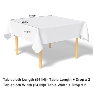 misaya Square Waterproof Vinyl Table Cloth, Buffalo Flannel Backed Tablecloth, Wipeable Plastic Table Cover for Dinner, Kitchen, Outdoor (54" x 54", Sage Green and White) - Image 7