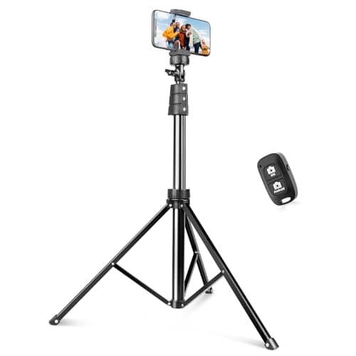 SENSYNE 72" Phone Tripod, Extendable Cell Phone Tripod Stand, Selfie Stick Tripod with Wireless Remote and Phone Holder, Compatible with iPhone Android Phone, Camera - Image 1