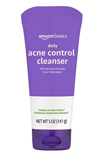 Amazon Basics Acne Cleanser Face Wash - Daily Control, Maximum Strength 10% Benzoyl Peroxide, 5 Ounce - Image 1