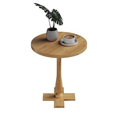 Lavish Home Side Table - Mango Wood Pedestal Table with White Distressing for Couch, Loveseat, Entryway, or Bed - Farmhouse Living Room Furniture - Image 1