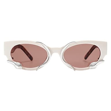 Appassal Trendy Snake Sunglasses for Women Men Vintage Cateye Y2k Sunnie AP3621,Beige/Red/Silver Snake - Image 1