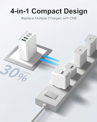 USB C Charger Block 40W, 2Pack 4-Port Type C Charger Fast Charging Block Dual USB-C Power Adapter & Double USB Wall Plug Multiport Cube USBC Brick for iPhone 16 15 14 13 12 11 Pro Max, Samsung - Image 5