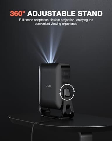 【360°Adjustable Stand & Auto Focus/Keystone】Mini Projector with WiFi and Bluetooth, Native 1080P Portable Outdoor Movie Projector, VOPLLS Home Projector 4K Support for HDMI/USB/AV/Phone/Laptop - Image 5