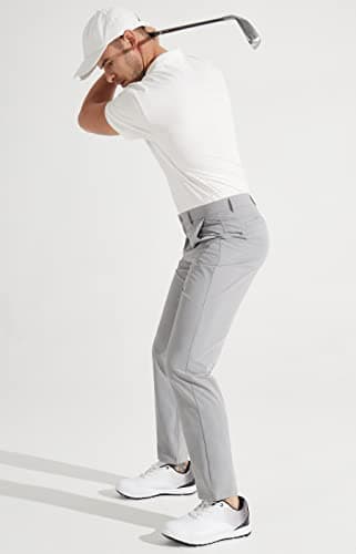 Libin Mens Golf Pants Classic Fit Stretch Work Dress Pants 32" Quick Dry Lightweight Business Casual Trousers Comfort Water Resistant, Light Grey, 32W x 32L - Image 5