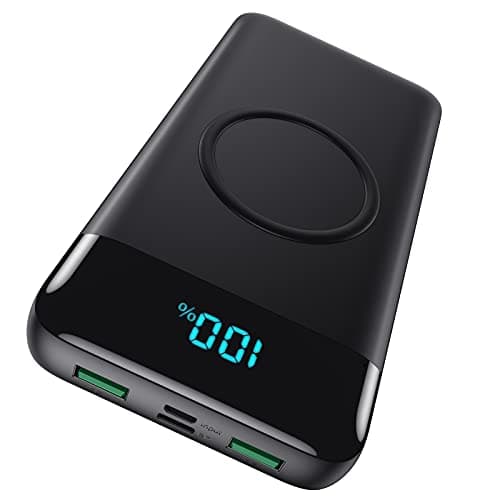 Wireless Portable Charger 30,800mAh 15W Wireless Charging 25W PD QC4.0 Fast Charging Smart LCD Display USB-C Power Bank, 4 Output External Battery Pack Compatible with iPhone 16/15/14/13, Samsung etc - Image 1