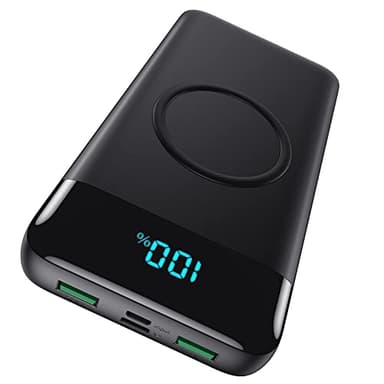 Wireless Portable Charger 30,800mAh 15W Wireless Charging 25W PD QC4.0 Fast Charging Smart LCD Display USB-C Power Bank, 4 Output External Battery Pack Compatible with iPhone 16/15/14/13, Samsung etc - Image 1