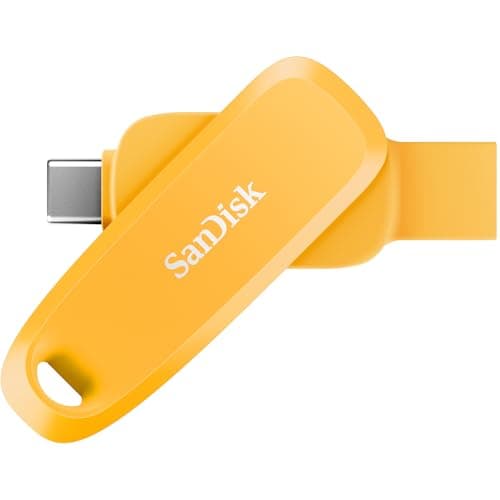 SanDisk 512GB Phone Drive for Android - The 2-in-1 USB for Smartphones, Tablets, and Computers - Thumb Drive with USB Type-C and Type-A Connectors, Yellow Daffodil - SDDDC6-512G-G46YD - Image 1