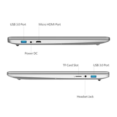 VGKE 15.6" Laptop Computer, 1920 * 1080p Student Laptop with Backlit Keyboard, 12GB DDR4 RAM 256GB SSD, Intel Celeron Quad-Core J4125 Processor, Fingerprint Reader, Webcam, Silver - Image 7