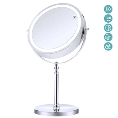 MIYADIVA Lighted Makeup Mirror, 20X Magnifying Mirror with Light, Double Sided Makeup Mirror with 20X/1X Magnification, 360°Rotation, 3 Colors Brightness Adjustable Vanity Mirror with 42 LEDs, 2000mAh - Image 9
