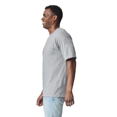 Gildan Men's DryBlend Workwear T-Shirts with Pocket, 2-Pack Shirt, Sport Grey, XXX-Large - Image 4