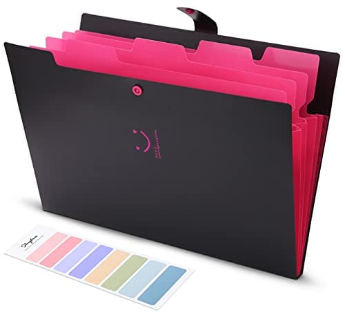 SKYDUE Letter A4 Paper Expanding File Folder Pockets Accordion Document Organizer (Black) - Image 1