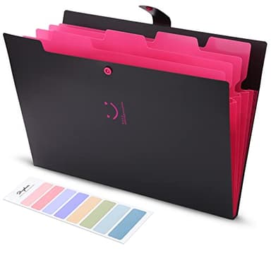 SKYDUE Letter A4 Paper Expanding File Folder Pockets Accordion Document Organizer (Black) - Image 1