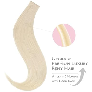 WENNALIFE Invisi Edge & Classic Tape in Hair Extensions Human Hair, 18 Inch 50g 20pcs(10pcs Invisi Edge & 10pcs Classic) Platinum Blonde Invisible Luxury Remy Hair Natural Seamless Injected Tape Ins - Image 5