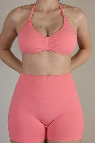 AUROLA Influence Strappy Bra Sports Bras for Women, Backless Padded Impact Strappy Bra for Workout Gym Yoga with Removable Cups,Bubblegum,S - Image 5
