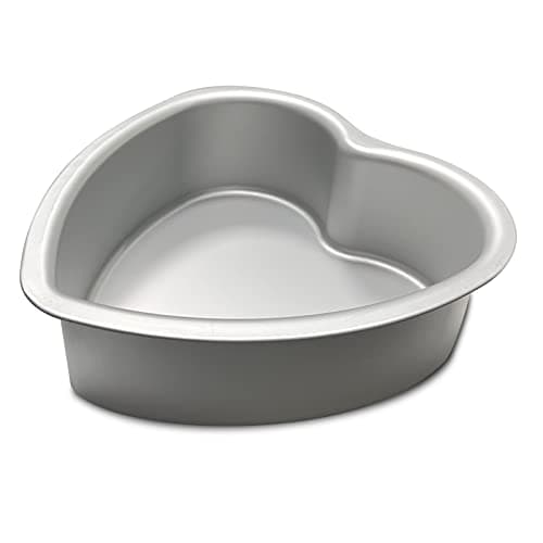kefyixc Heart-shaped cake pan, heart-shaped cake tin, aluminum, 3-inch deep, 8-inch heart-shaped, for weddings, parties, family and other occasions cake (8 x 3 Inch) - Image 1