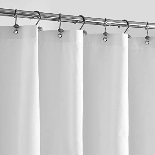 ALYVIA SPRING Waterproof Fabric Shower Curtain Liner with 3 Magnets - Soft Hotel Quality Cloth Shower Liner, Light-Weight & Machine Washable - Standard Size 72x72, White - Image 1