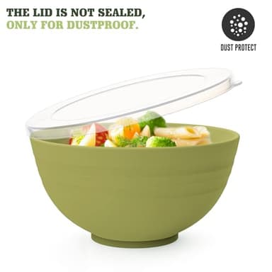 Greentainer 8 Pieces Unbreakable Large Cereal Bowls with lids, 24 oz Plastic Lightweight Storage Bowl Set of 4, Soup bowls Set for Cereal, Salad, Noodle- Dishwasher & Microwave Safe - Image 5