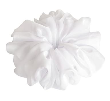 38 Colors Available, Big Scrunchies for Hair, Soft Cheer Chiffon large Ponytail Holder, Cute Birthday Gift for Women Girl Teen, Holiday Accessory (Bright White) - Image 1