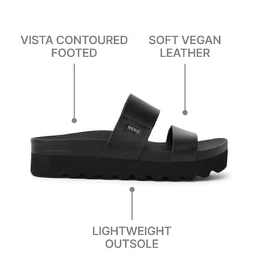 Reef Cushion Vista Hi Womens Platform Fashion Sandal, Arch Support, Ultra Soft Cushion Footbed, Black/Black, 10 - Image 5
