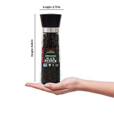 Himalayan Chef Organic Black Pepper Refillable Glass Grinders, 6.40 ounces - Image 10