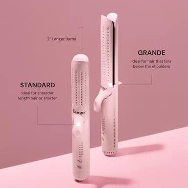 L'ANGE HAIR Le Duo Grande 360° Airflow Styler | 2-in-1 Curling Wand & Titanium Flat Iron Professional Hair Straightener and Curler with Cooling Air Vents to Lock in Style (Blush) - Image 2