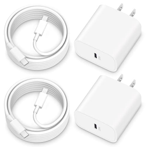 [2025 Upgraded] iPhone 16e/16 Pro/17 Charger, 2-Pack 20W USB C Fast Wall Charger Block with 60W 6FT USB C Charging Cable Cord for iPhone 17/17 Pro Max/Air/16/16e/15/15 Pro Max/Plus, iPad Power Adapter - Image 1