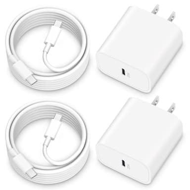 [2025 Upgraded] iPhone 16e/16 Pro/17 Charger, 2-Pack 20W USB C Fast Wall Charger Block with 60W 6FT USB C Charging Cable Cord for iPhone 17/17 Pro Max/Air/16/16e/15/15 Pro Max/Plus, iPad Power Adapter - Image 1