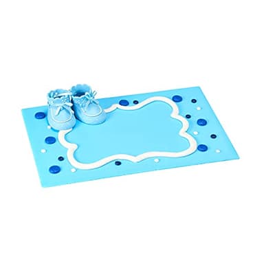 DecoSet® Blue Baby Booties Cake Decoration, 1 Piece Cake Topper, For Baby Shower, Birthday, Baby Celebration, Food Safe Molded Plastic, Post-Party Keepsake - Image 6