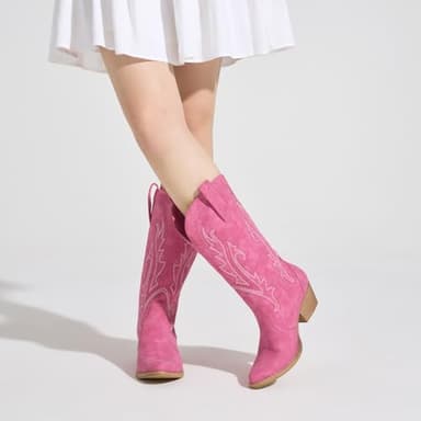 HISEA Rollda Cowboy Boots for Women, Cowgirl Boots, Comfortable Western Boots with Pointed Toe Stitched Embroidery for Country Concert Dancing Wedding Traveling Daily Outfits - Image 5