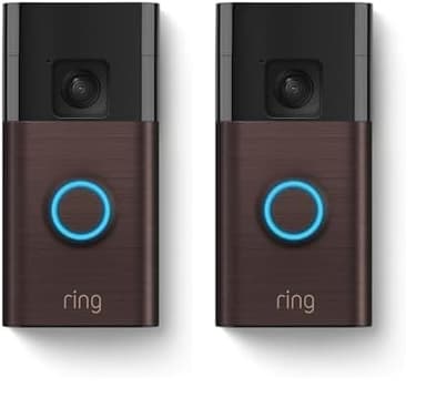 Ring Battery Doorbell — Now with 66% more coverage, Head-to-Toe Video, Live View with Two-Way Talk, and Motion Detection & Alerts (2024 release), | 2-pack | Venetian Bronze - Image 1