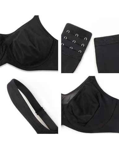 HSIA Minimizer Bras for Women Plus Size, Full Coverage Coolcomfort T Shirt Unlined Bra with Underwire for Heavy Breast, Black 34G - Image 5