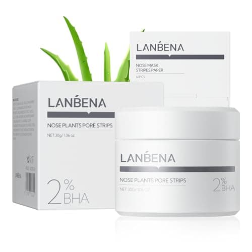 LANBENA 2.0 Blackhead Remover, Nose Plants Pore Strips Deep Cleansing Peel off Mask with Salicylic Acid, Amazonian White Clay, 60Pcs Nose Strips Black Heads Remover from Face - Image 1
