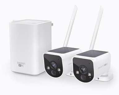 Swann MaxRanger 4K Wireless NVR Security System 2-Cameras, Solar Panels, Longest Range Wi-Fi Outdoor, Person Vehicle Detection, Color Night Vision, Wire Free, Local Storage, No Monthly Fee (Renewed) - Image 1