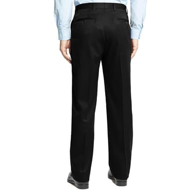 Men's Cozy Hidden Expandable Waist Dress Pants | Premium Stretch Texture Weave Work to Weekend Pant (Black,32W×30L) - Image 3